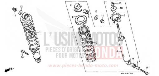AMMORTIZZATORE POSTERIORE CB450SJ di 1988